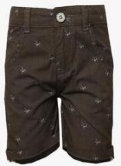 Tales & Stories Brown Curved Pocket Printed Bermuda