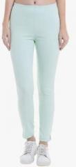 Tarama Green Solid Jeggings women