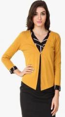 Texco Mustard Yellow Solid Shrug women