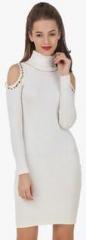 Texco White Solid Bodycon Dress women