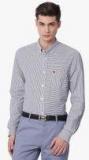 The Bear House White Striped Slim Fit Party Shirts Men