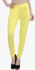 The Cotton Company Yellow Solid Leggings women