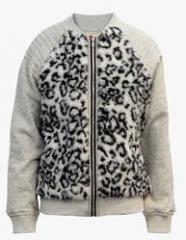 The Cranberry Club Grey Melange Winter Jacket girls