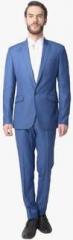 The Design Factory Blue Solid Suits men