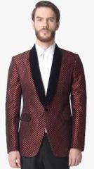 The Design Factory Red Printed Blazer men