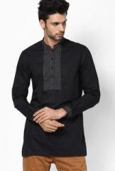 The Design Factory Solid Black Kurta men