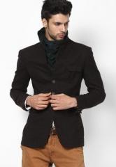 The Design Factory Solid Brown Blazer men