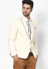 The Design Factory Solid Ivory Blazer men