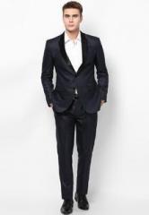 The Design Factory Solid Navy Blue Suit Set men