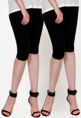 The Gud Look Black Solid Capri women