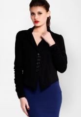 The Gud Look Black Solid Jacket women