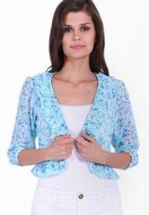 The Gud Look Blue Printed Shrug women