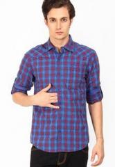 The Indian Garage Co Checks Blue Casual Shirt men