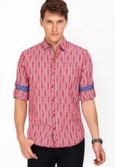 The Indian Garage Co Checks Red Casual Shirt men