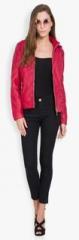 The Indian Garage Co Magenta Solid Winter Jacket women