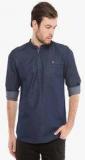 The Indian Garage Co Navy Blue Solid Kurta men