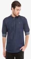 The Indian Garage Co Navy Blue Solid Kurta men