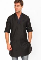 The Indian Garage Co Solid Black Kurta men