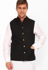 The Indian Garage Co Solid Black Waistcoat men