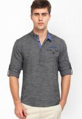 The Indian Garage Co Solid Grey Kurta men