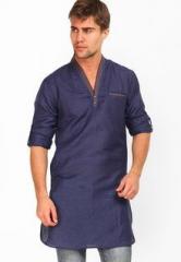 The Indian Garage Co Solid Navy Blue Kurta men