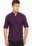 The Indian Garage Co Solid Purple Short Kurta Men