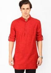 The Indian Garage Co Solid Red Kurta men