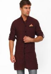 The Indian Garage Co Solid Wine Kurta men