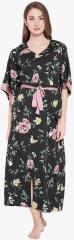 The Kaftan Company Black Printed Nightdress women