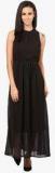 The Vanca Black Colored Solid Maxi Dress women