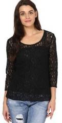 The Vanca Black Lace Top women