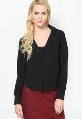 The Vanca Black Solid Winter Jacket women