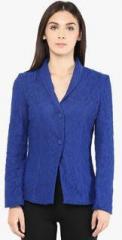 The Vanca Blue Solid Winter Jacket women