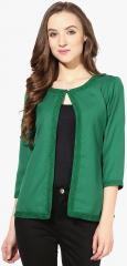 The Vanca Green Solid Shrug women