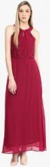 The Vanca Magenta Embroidered Maxi Dress women