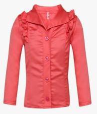 Tickles Maroon Casual Shirt girls