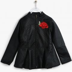 Tiny Girl Black Printed Sweat Jacket girls