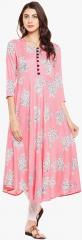 Tissu Pink Printed Kurta women