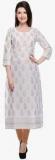 Tissu White Printed Kurta women