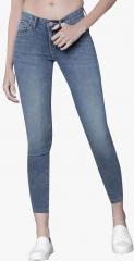 Tokyo Talkies Blue Super Skinny Fit Mid Rise Clean Look Jeans women