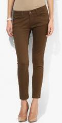 Tokyo Talkies Brown Solid Chinos women