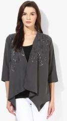 Tokyo Talkies Grey Embellished Shrug women