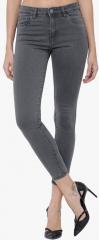 Tokyo Talkies Grey Solid Skinny Fit Mid Rise Jeans women