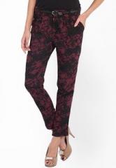 Tokyo Talkies Maroon Printed Coloured Pant women