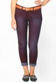 Tokyo Talkies Purple Solid Jeans Women