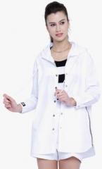 Tokyo Talkies White Solid Summer Jacket women