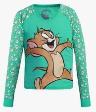 Tom & Jerry Green Casual Top girls