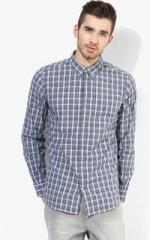 Tom Tailor Blue Checked Regular Fit Casual Shirt men