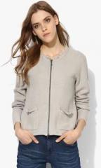 Tom Tailor Grey Solid Summer Jacket women