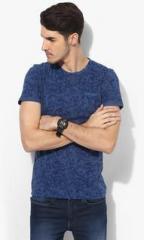 Tom Tailor Navy Blue Printed Regular Fit Round Neck T Shirt men